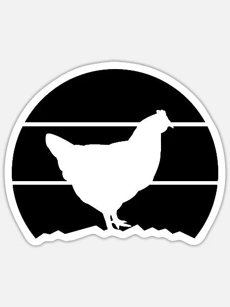 Huhn Silhouette - Sticker Größe S (10 x 10 cm) - Mattweiß