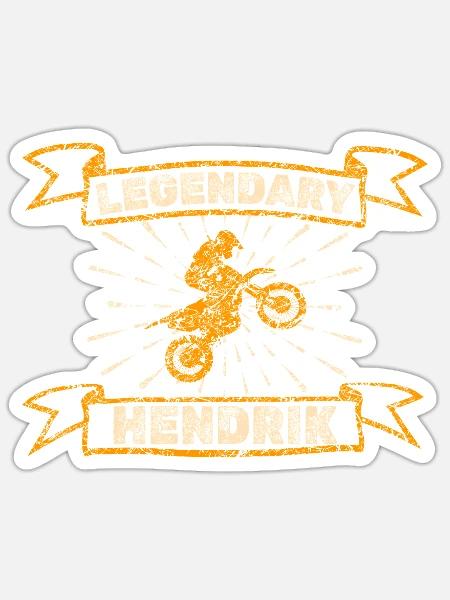 Biker Hendrik - Sticker Größe S (10 x 10 cm) - Mattweiß