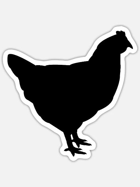 Huhn - Sticker Größe S (10 x 10 cm) - Mattweiß
