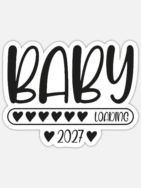 Baby 2027 Loading Schwangerschaft verkünden - Sticker Größe S (10 x 10 cm) - Mattweiß