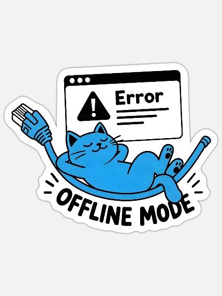 Offline-Modus / Trennung - Sticker Größe S (10 x 10 cm) - Mattweiß