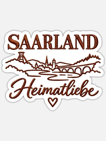 Saarland Heimatliebe - Sticker Größe S (10 x 10 cm) - Mattweiß