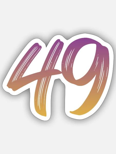 49 - Sticker Größe S (10 x 10 cm) - Mattweiß