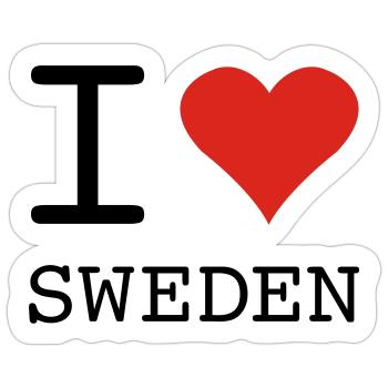 I LOVE SWEDEN Schweden - Sticker size S (10 x 10 cm) - white matte - Front