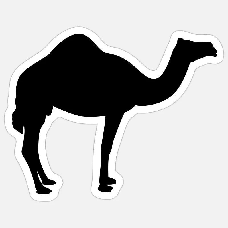 Kamel | Wüste | Dubai | Wüstenschiff - Sticker taille S (10 x 10 cm) - blanc mat