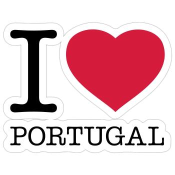 I LOVE PORTUGAL - Sticker taille S (10 x 10 cm) - blanc mat - Devant