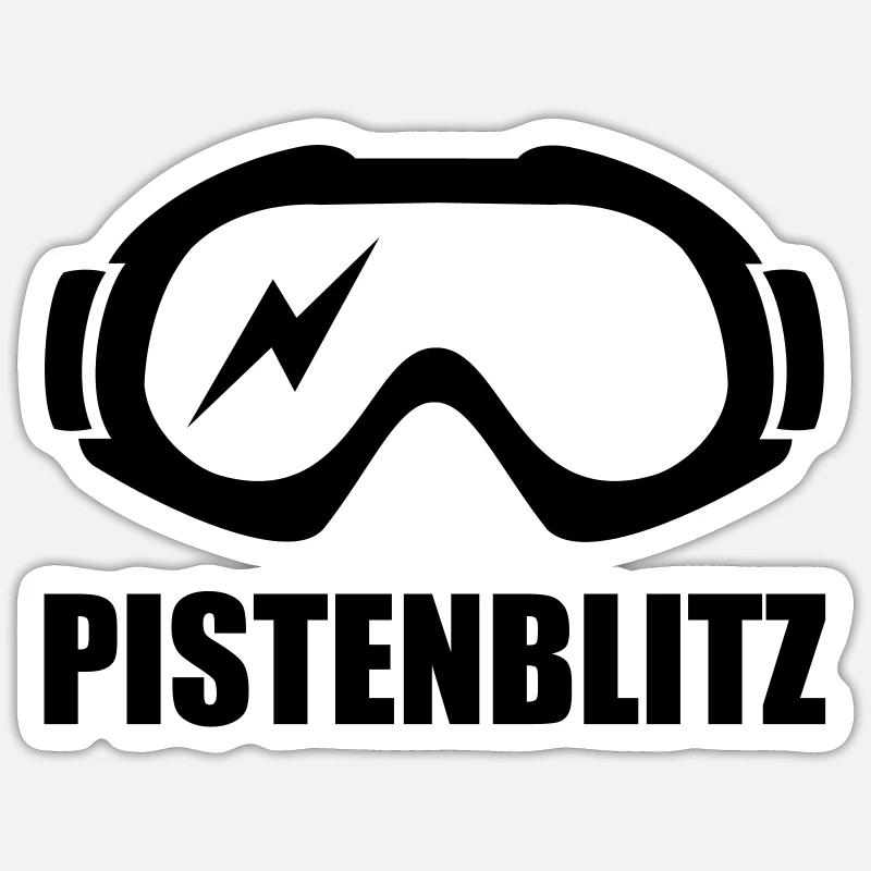 pistenblitz - Sticker Größe S (10 x 10 cm) - Mattweiß