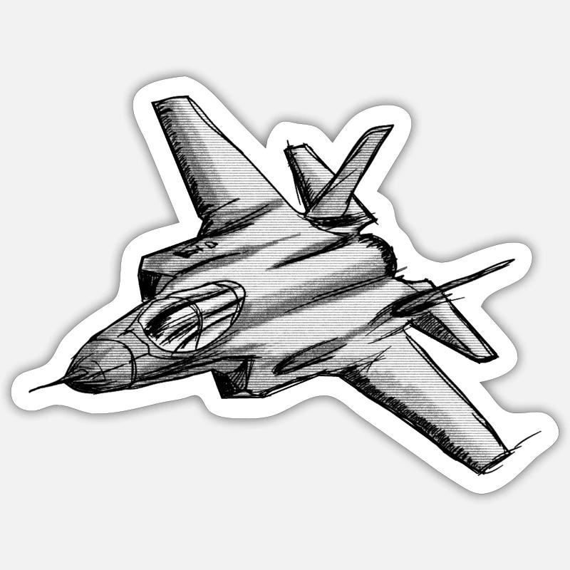 Flugzeug - Sticker Größe S (10 x 10 cm) - Mattweiß