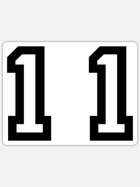 Nummer - 11 - elf - Sticker Größe S (10 x 10 cm) - Mattweiß