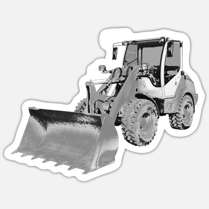 wheel loader - Sticker taille S (10 x 10 cm) - blanc mat
