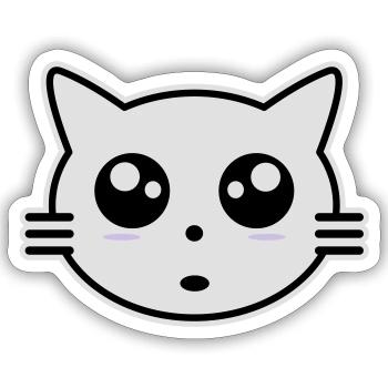 Kätzchen - Sticker Größe S (10 x 10 cm) - Mattweiß - Vorne