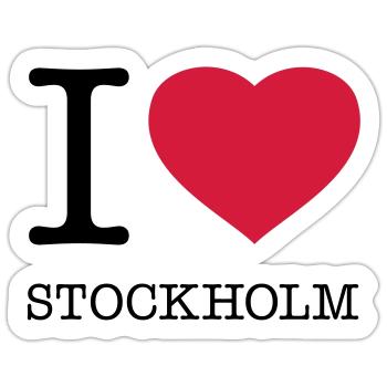 I LOVE STOCKHOLM Sweden Schweden - Sticker Größe S (10 x 10 cm) - Mattweiß - Vorne