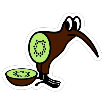 Kiwi - Sticker Größe S (10 x 10 cm) - Mattweiß - Vorne
