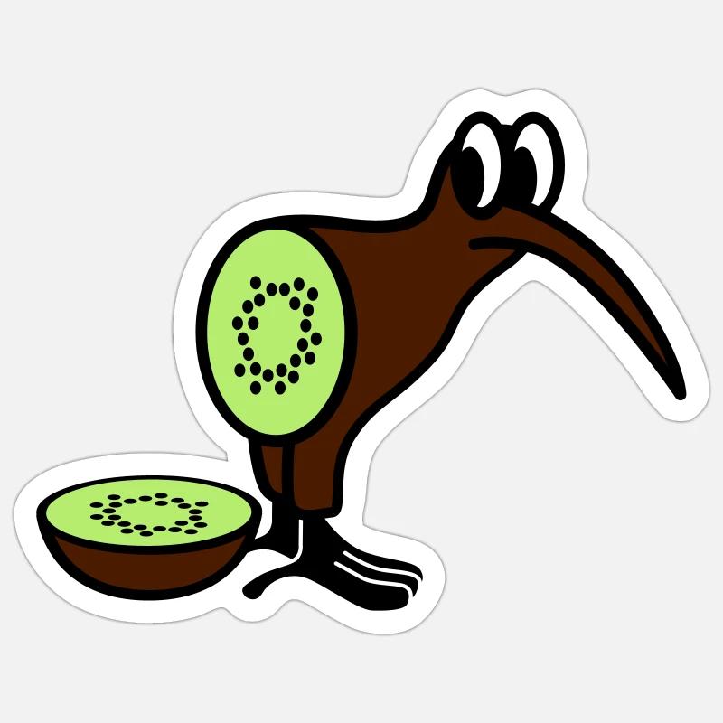 Kiwi - Sticker Größe S (10 x 10 cm) - Mattweiß