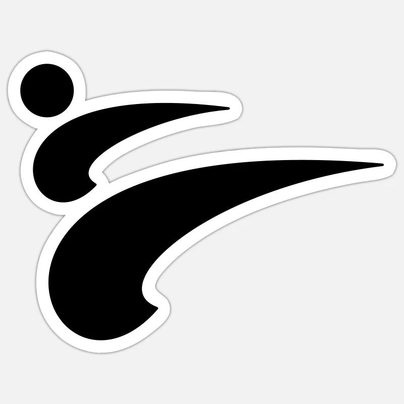 taekwondo kick - Sticker taille S (10 x 10 cm) - blanc mat