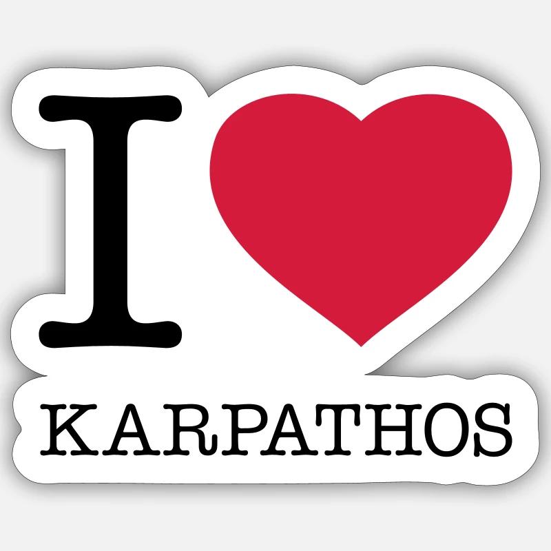 J’ADORE KARPATHOS - Sticker taille S (10 x 10 cm) - blanc mat