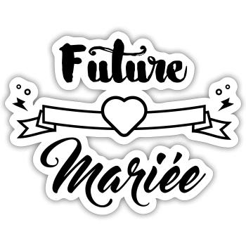Future mariée - Sticker taille S (10 x 10 cm) - blanc mat - Devant