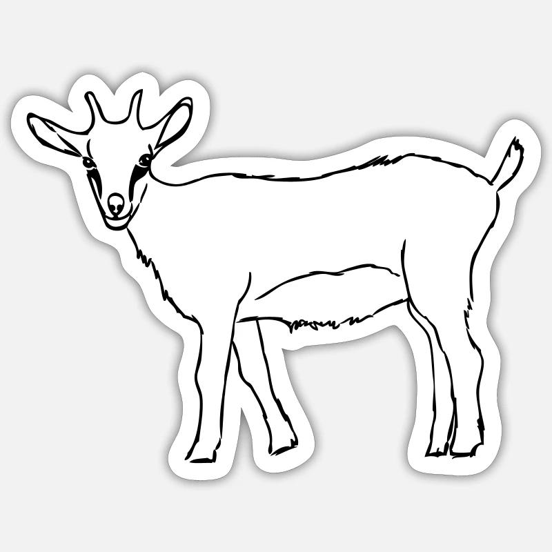 Ziege Sticker Größe S (10 x 10 cm)