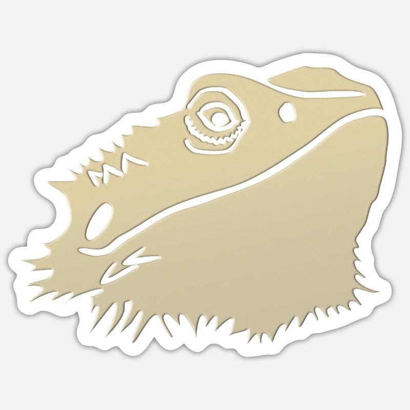Bartagame Bearded Dragon - Sticker Größe S (10 x 10 cm) - Mattweiß