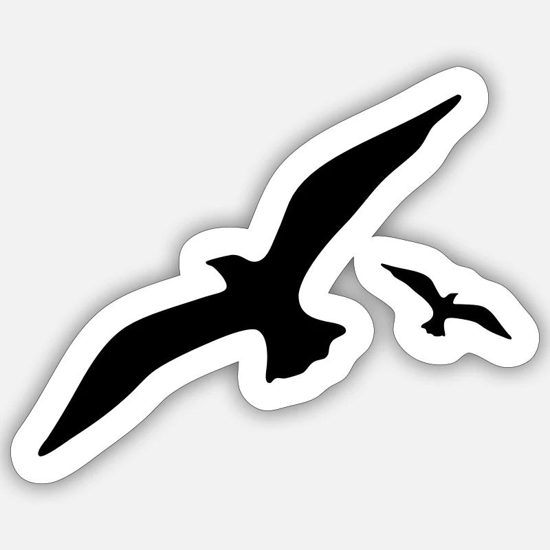 gull - Sticker size S (10 x 10 cm) - white matte