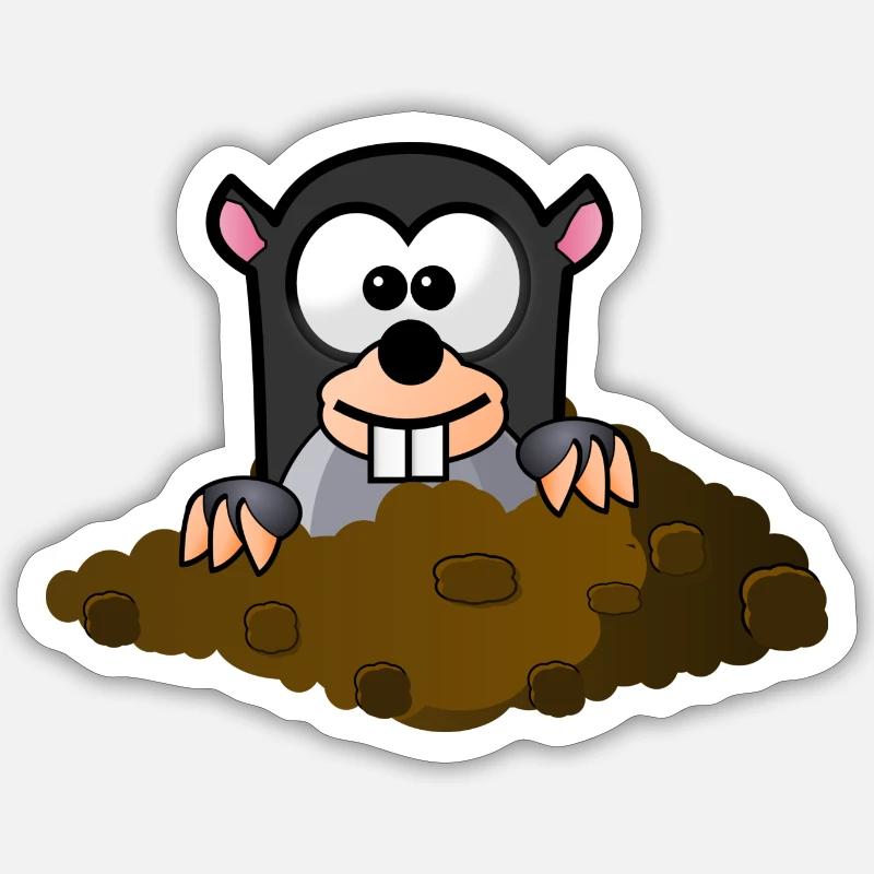 style comique Mole - Sticker taille S (10 x 10 cm) - blanc mat