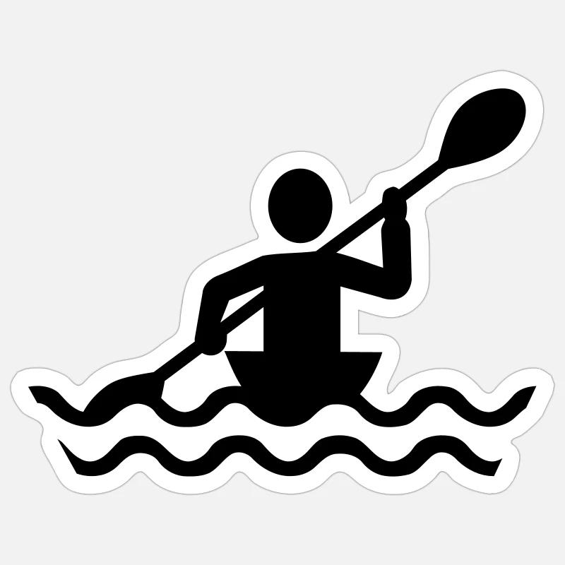 Kayak - Sticker Größe S (10 x 10 cm) - Mattweiß