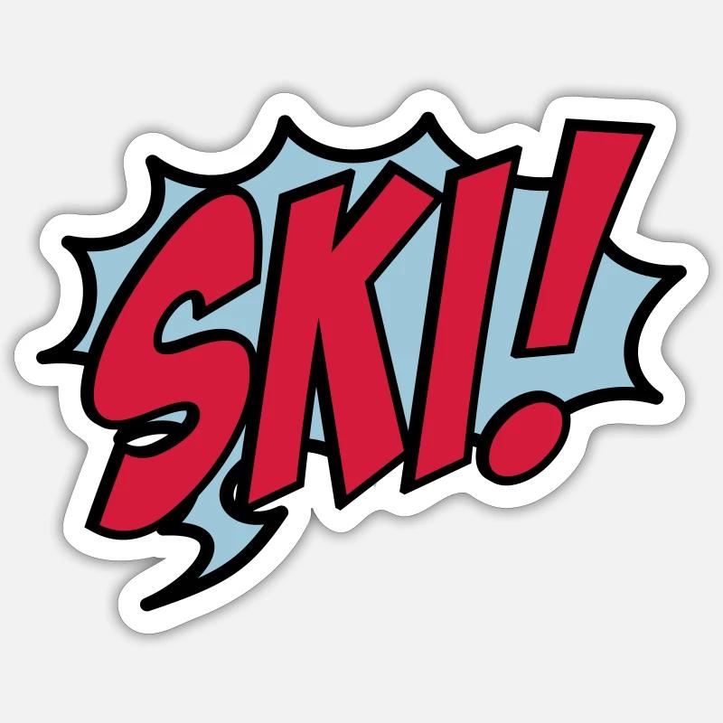 ski - Sticker size S (10 x 10 cm) - white matte