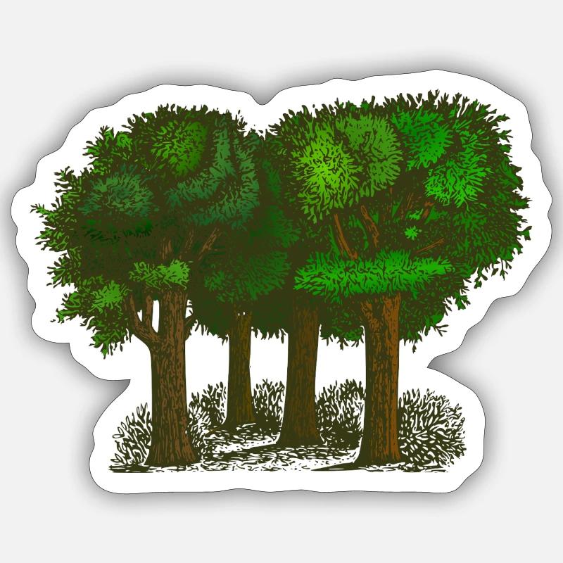 forêt - Sticker taille S (10 x 10 cm) - blanc mat