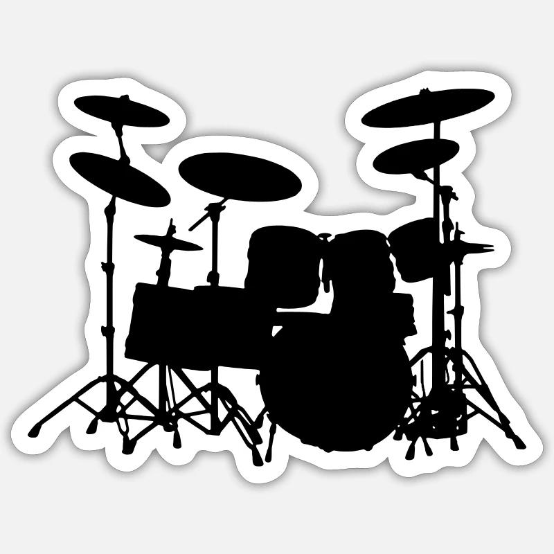 Drums - Sticker size S (10 x 10 cm) - white matte