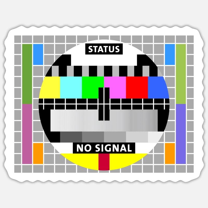 Test image test card status no signal screen display Sticker size S (10 x 10 cm)