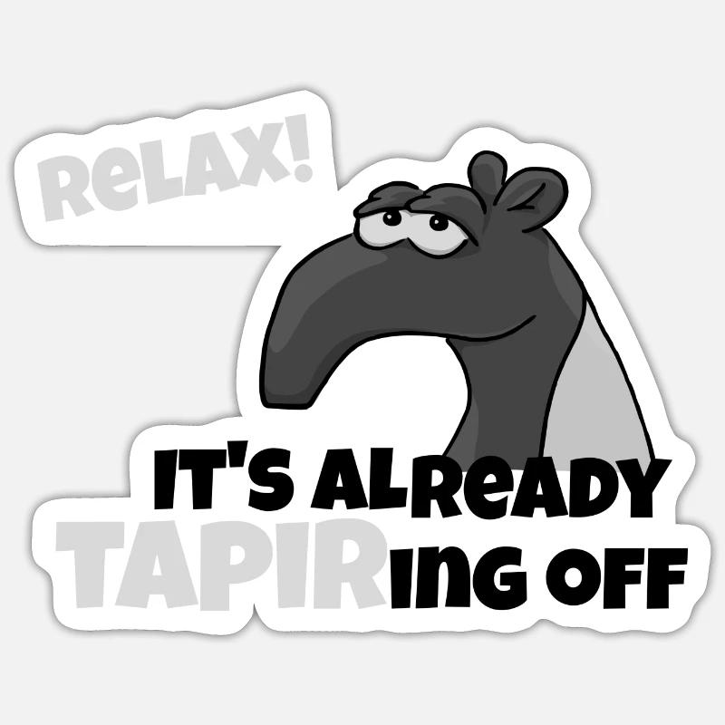 relax grumpy Tapir das löst sich alles Geschenk - Sticker Größe S (10 x 10 cm) - Mattweiß