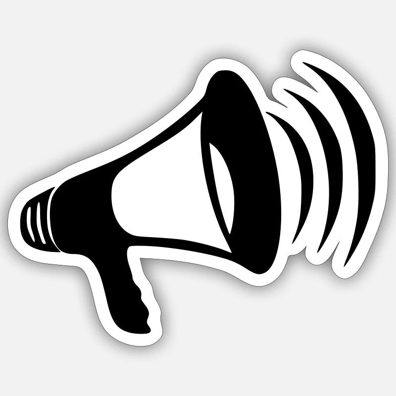 Megaphone - Sticker Größe S (10 x 10 cm) - Mattweiß