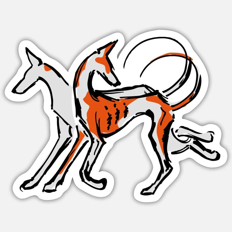 podi_duo - Sticker taille S (10 x 10 cm) - blanc mat