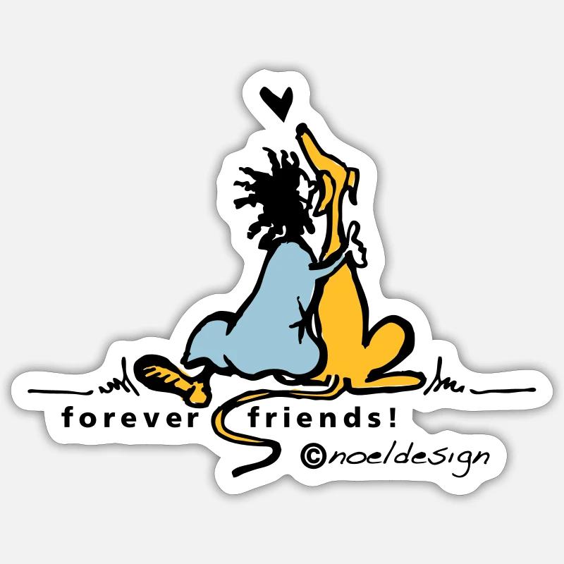 forever friends - Sticker size S (10 x 10 cm) - white matte
