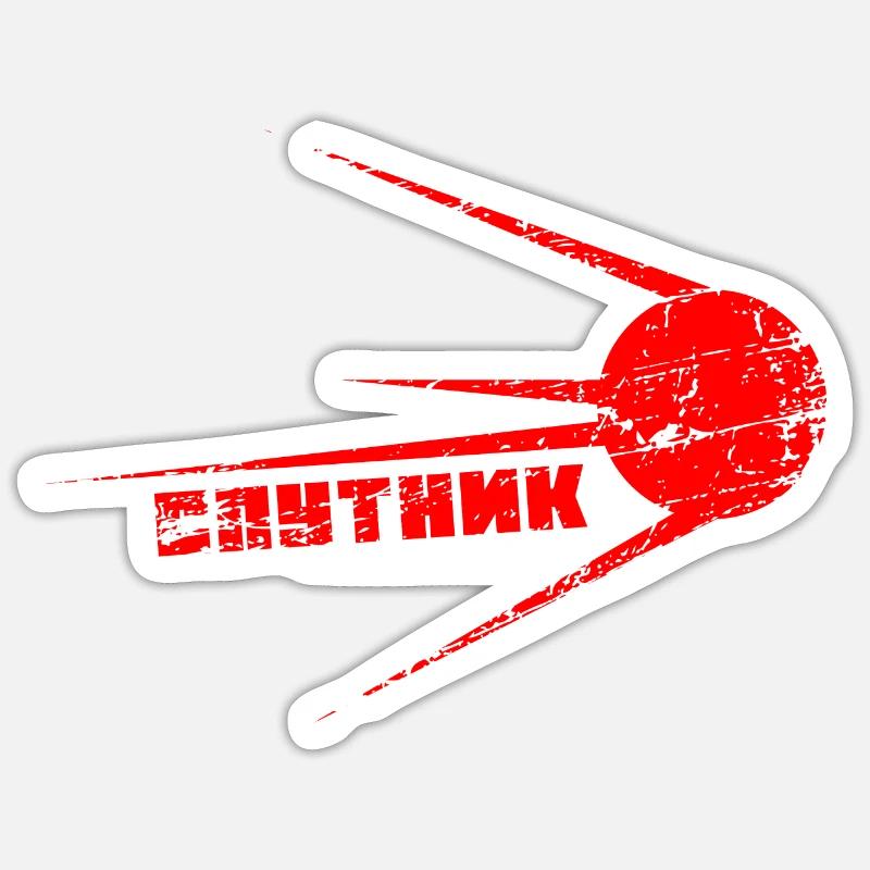 Sputnik - Sticker Größe S (10 x 10 cm) - Mattweiß