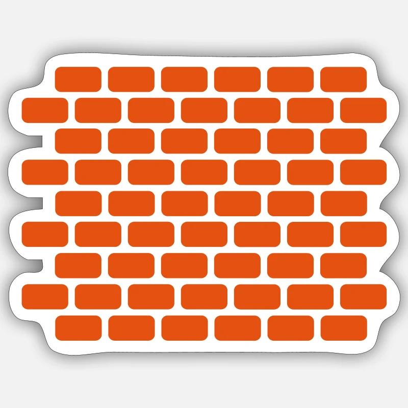 Mauer - Sticker Größe S (10 x 10 cm) - Mattweiß