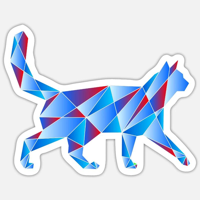 Chat bleu Sticker taille S (10 x 10 cm)