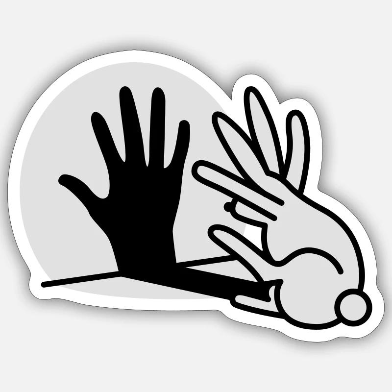 hand shadow rabbit 2 clr Sticker size S (10 x 10 cm)