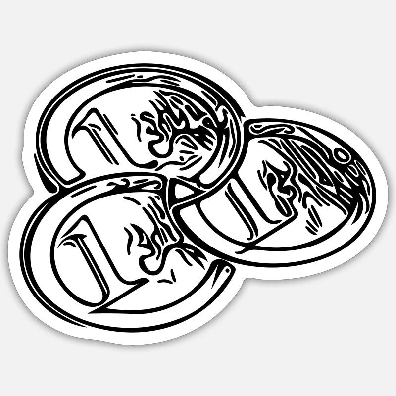euro - Sticker taille S (10 x 10 cm) - blanc mat