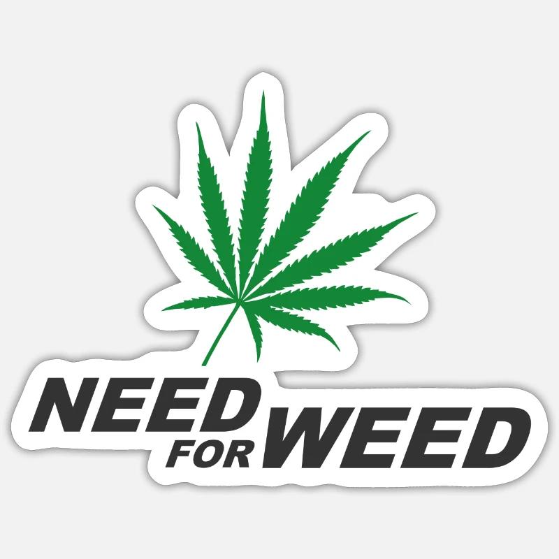 Need for Weed (Cannabis) - Sticker size S (10 x 10 cm) - white matte