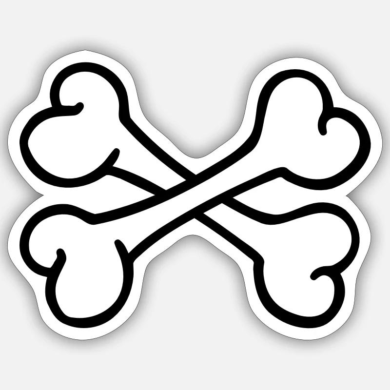 Bones - Sticker size S (10 x 10 cm) - white matte