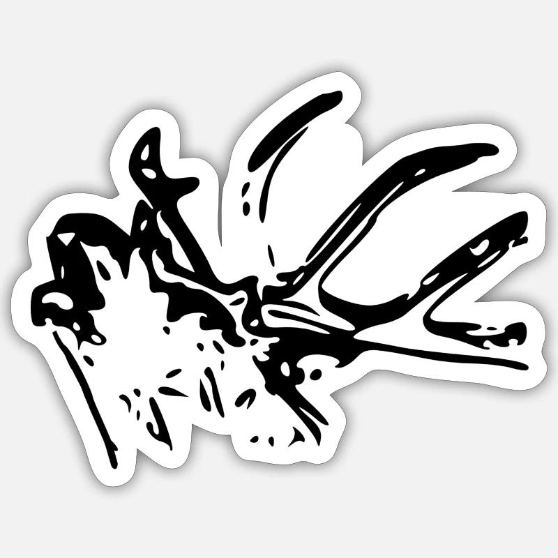 hirsch - Sticker Größe S (10 x 10 cm) - Mattweiß