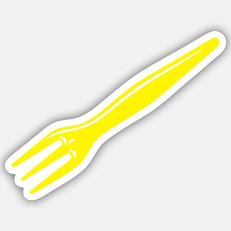 Design classic chip fork Sticker size S (10 x 10 cm)