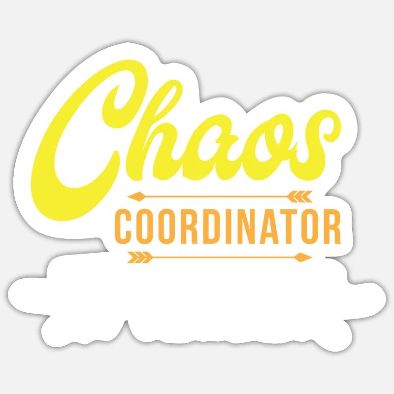 Lehrer Lehrertag Tag Chaos Koordinator Lehrer - Sticker Größe S (10 x 10 cm) - Mattweiß
