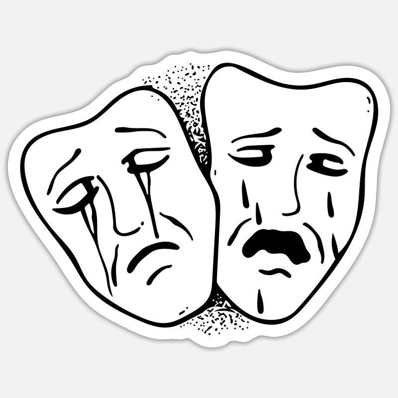 Mourning behind masks Sticker size S (10 x 10 cm)