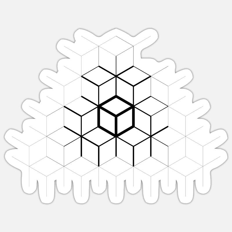 CUBES - Sticker taille S (10 x 10 cm) - blanc mat