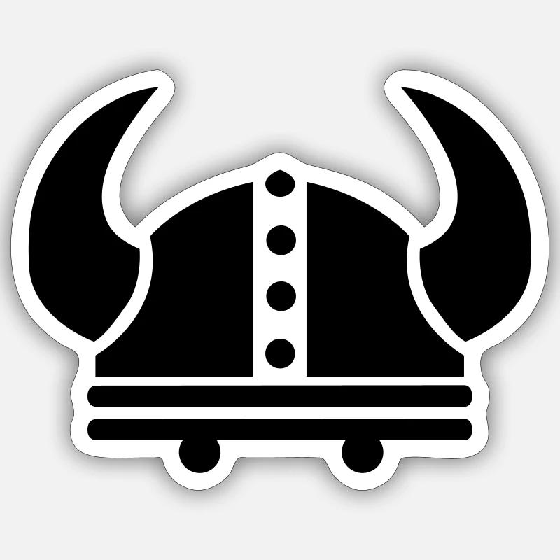 Casque Viking - Sticker taille S (10 x 10 cm) - blanc mat