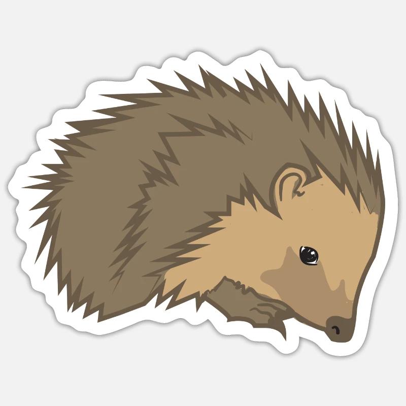 hérisson - Sticker taille S (10 x 10 cm) - blanc mat