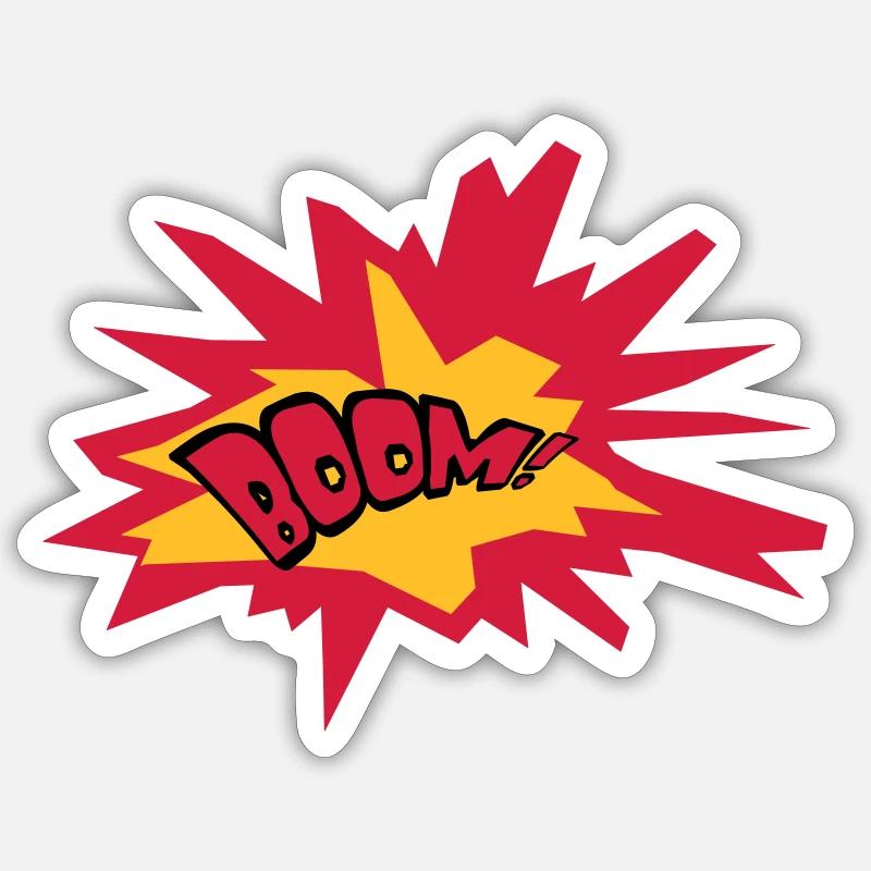 boom text feuer flamme heiss tnt dynamit explodier Sticker Größe S (10 x 10 cm)