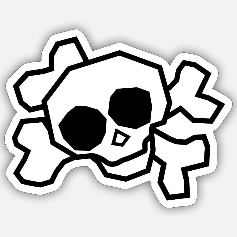 crâne crâne crâne - Sticker taille S (10 x 10 cm) - blanc mat